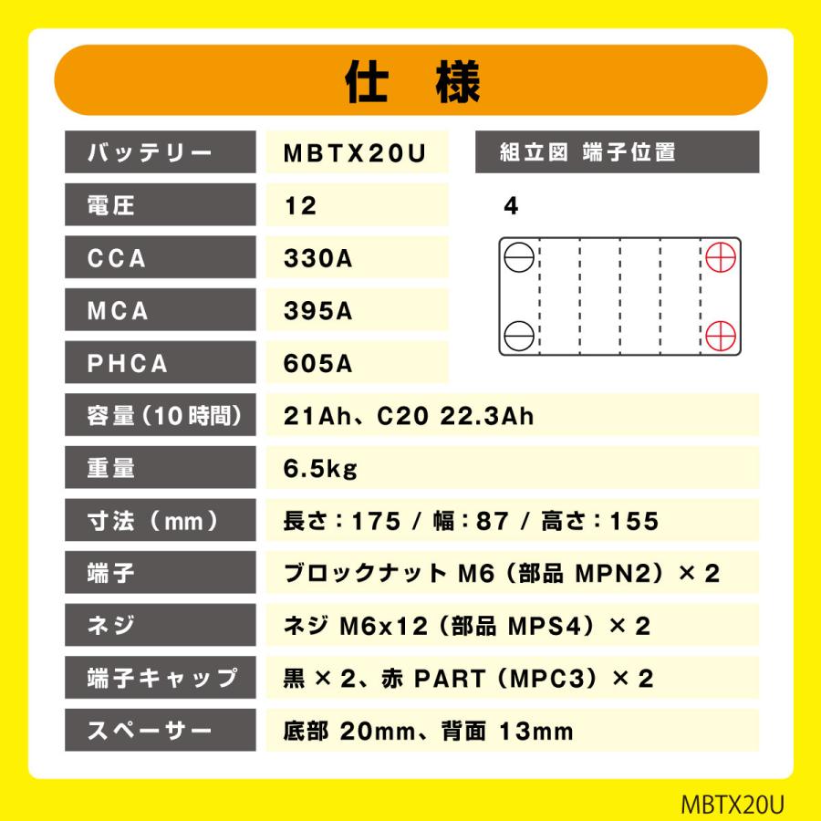 MOTOBATT MBTX20U バッテリー & MBPDCWBチャージャーセット 初期充電済 即使用可能 メンテナンスフリー 水上オートバイ ジェット モトバット |  | 08