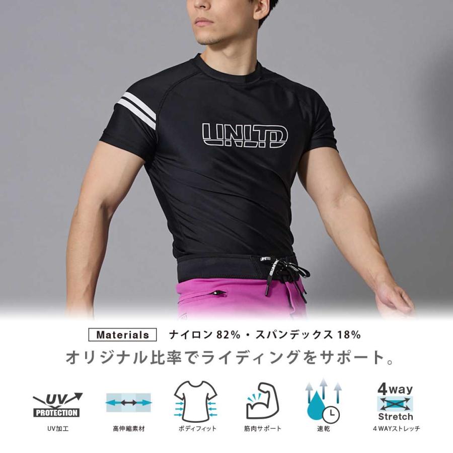 2025新作 UNLIMITED ラッシュガード HYDRO RASH GUARD 半袖 紫外線対策 ショートスリーブ ジェットスキー 黒 S-XXL ULR0622 |  | 10