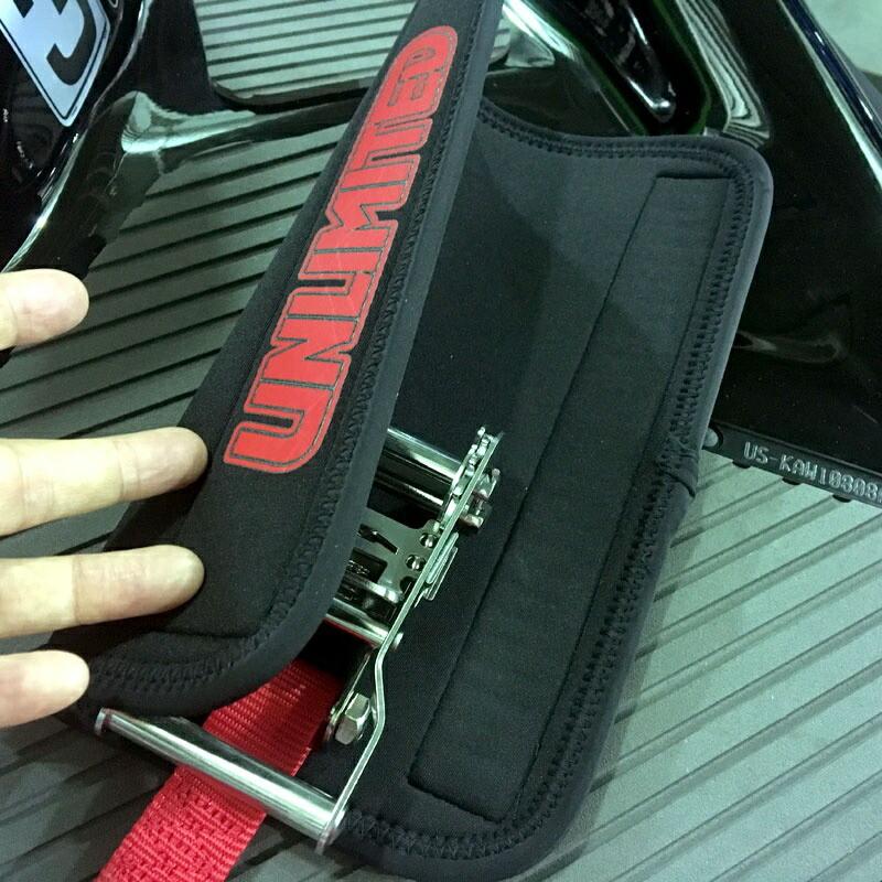 UNLIMITED アンリミテッド タイダウンベルト カバー タイダウンパッド トレーラー ボート ラッシングベルト ジェットスキー 2枚セット ブラックL ULT131BK-L2 | UNLIMITED | 02
