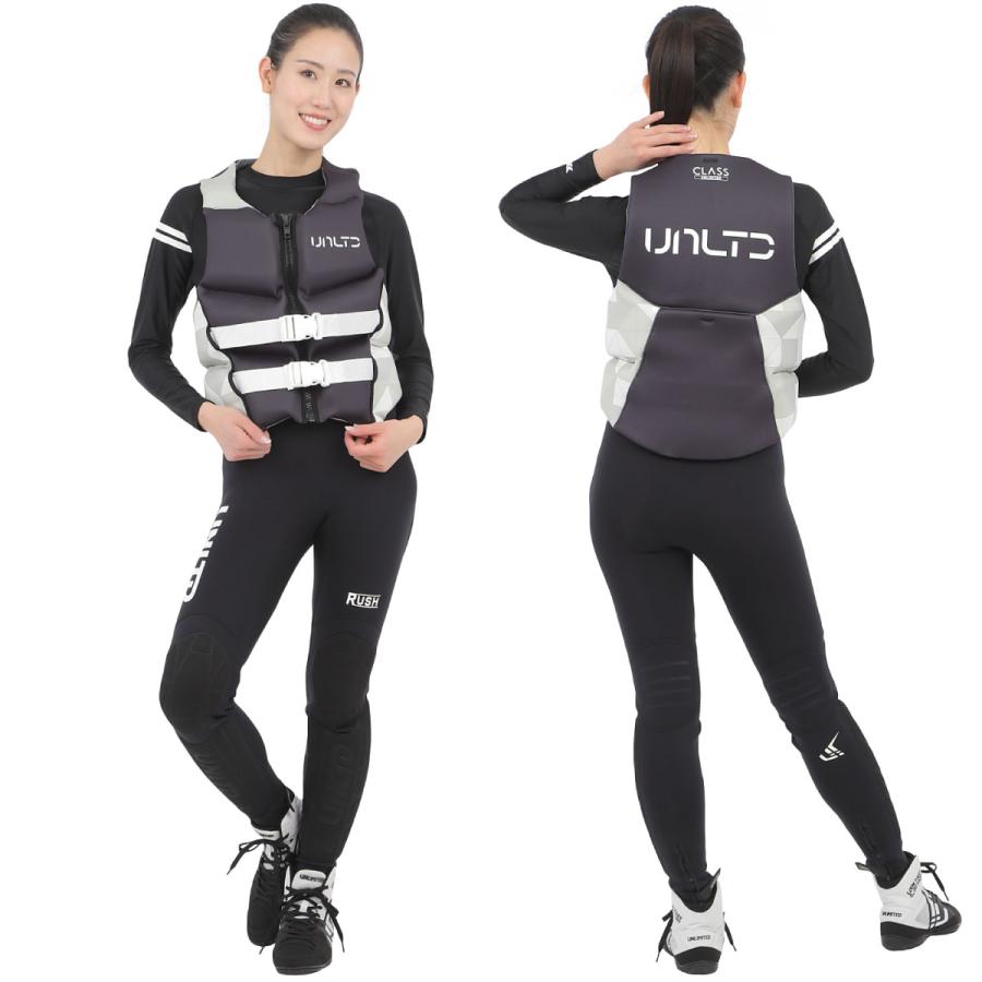 【再値下げ】ライフジャケット（女性用） 2025新作 UNLIMITED CLASS 女性用 ライフジャケット 小型特殊 黒/緑