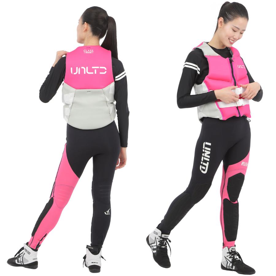 【再値下げ】ライフジャケット（女性用） 2025新作 UNLIMITED CLASS 女性用 ライフジャケット 小型特殊 黒/緑