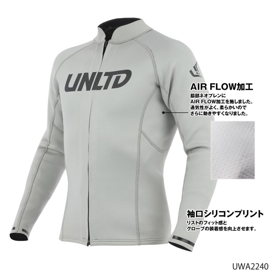 ウェットスーツ生地ジャケット　S 防寒着　マリンスポーツ UNLIMITED アンリミテッド ジャケット ウェットスーツ ジェット