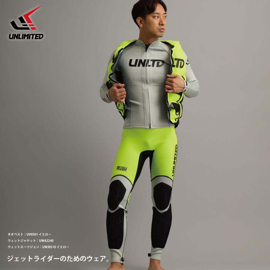 ウェットスーツ生地ジャケット　S 防寒着　マリンスポーツ UNLIMITED アンリミテッド ジャケット ウェットスーツ ジェット