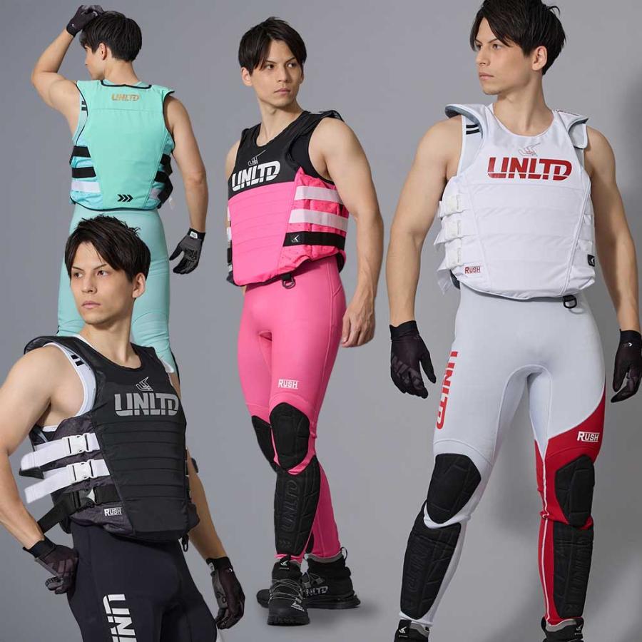 2025新作 UNLIMITED RUSH ロングジョン メンズ ウェットスーツ 黒/白/ティール/ピンク XS-XLW UWJ0610 |  | 20