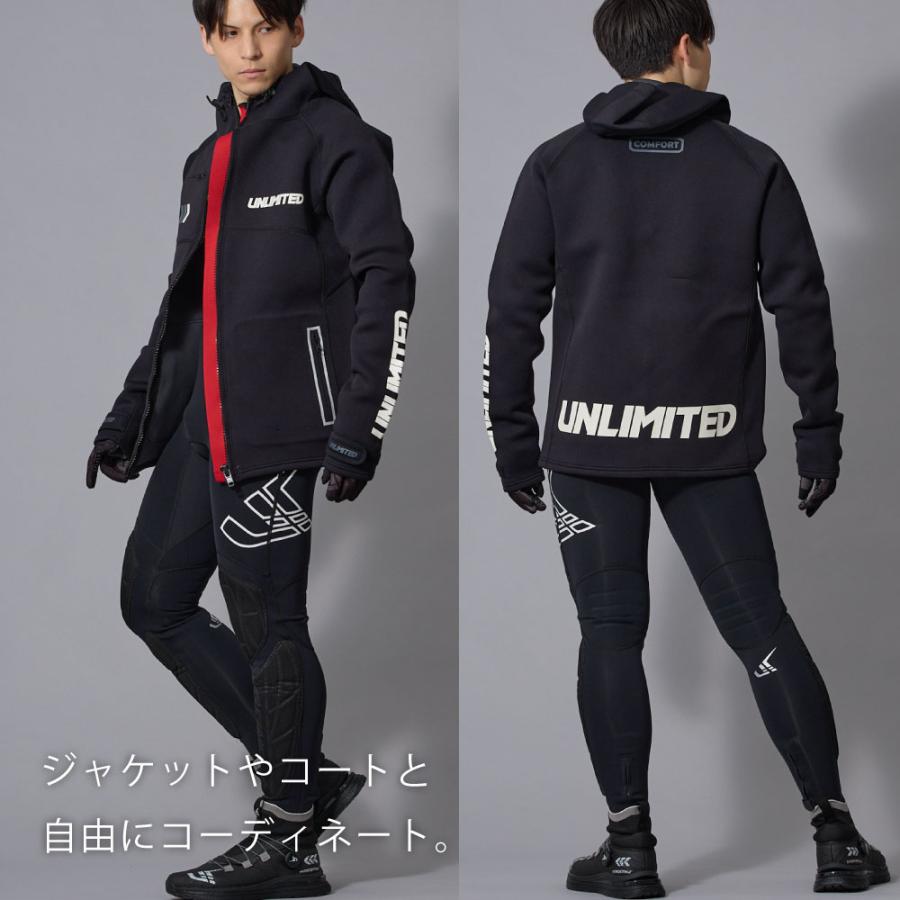 2025新作 UNLIMITED RUSH ハイブリッドジョン メンズ ウェットスーツ パッド付 マリンスポーツ アンリミテッド 黒 S-XXL UWJ0620 |  | 07