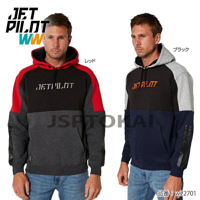 ジェットパイロット JETPILOT SALE パーカー メンズ MATRIX PULLOVER HOODIE コットン 裏起毛 黒/赤 M-XL W22701 | JETPILOT