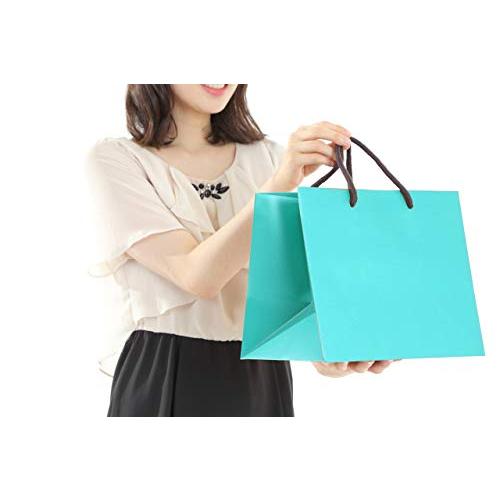 みこと 引き出物袋 結婚式 手提げ紙袋 10枚セット マチ広 ヒスイ色 (中