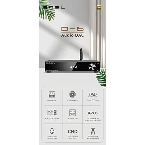 【激安セール】D-6　デュアル　AK4493s　チップ　PCM768k　DAC　5.1　Bluetooth　オーディオ　LDAC　DSD512