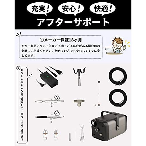 USED urlife HPADC 2色 エアブラシ コンプレッサー 2本エアブラシを同時に使用できる 色替え時間の短縮 コンプレッサー エアブラシ用 パ 【2169177447】(11279円)