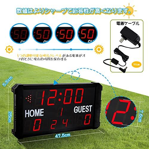 Spolehli LED 11桁 スコアボード 図解日本語説明書/操作動画付き リモコン/アプリ制御可能 スポーツタイマー モード2つ 標準スコ 表示期間