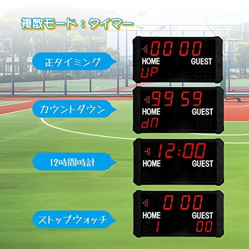 Spolehli LED 11桁 スコアボード 図解日本語説明書/操作動画付き リモコン/アプリ制御可能 スポーツタイマー モード2つ 標準スコ 表示期間