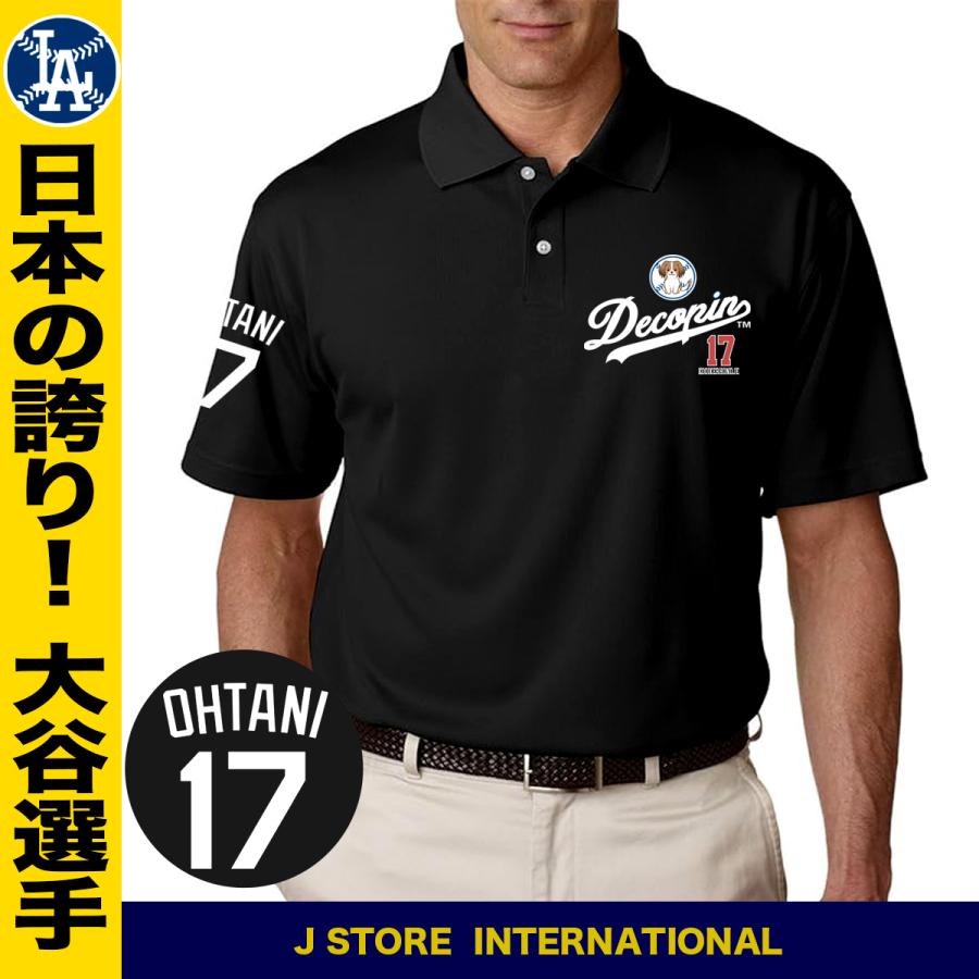 大谷翔平　デコピン　ポロシャツシャツ　ロサンゼルスドジャース　白 L 大谷翔平 デコピン ポロシャツシャツ ロサンゼルスドジャース 白