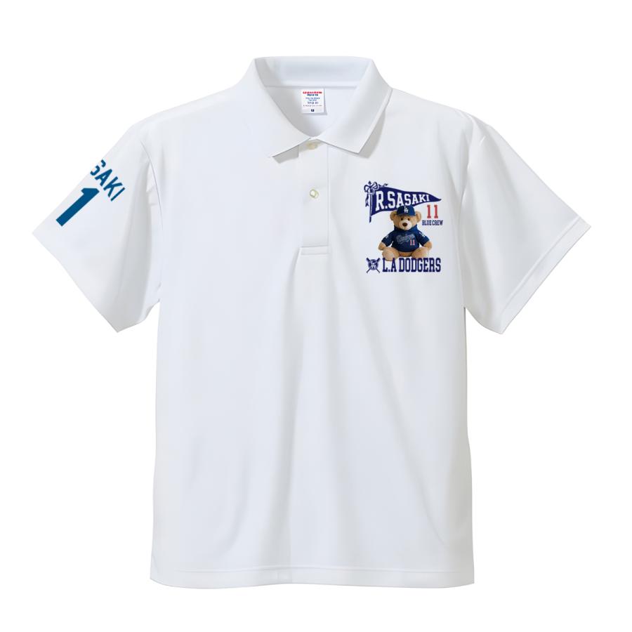 佐々木朗希 グッズ ポロシャツ ゴルフ ドジャース 野球 応援 名入れ 速