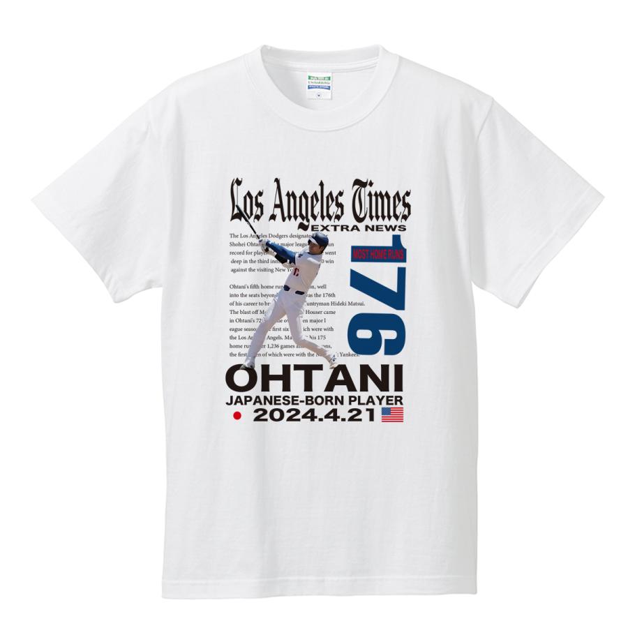 大谷tシャツ オオタニtシャツ 大谷翔平 大谷 ホームラン 176号  MLB 日本人記録 大谷グッズ tシャツ ドジャース デコピン レディース キッズ 大きいサイズ 5l｜jstoreinter｜07