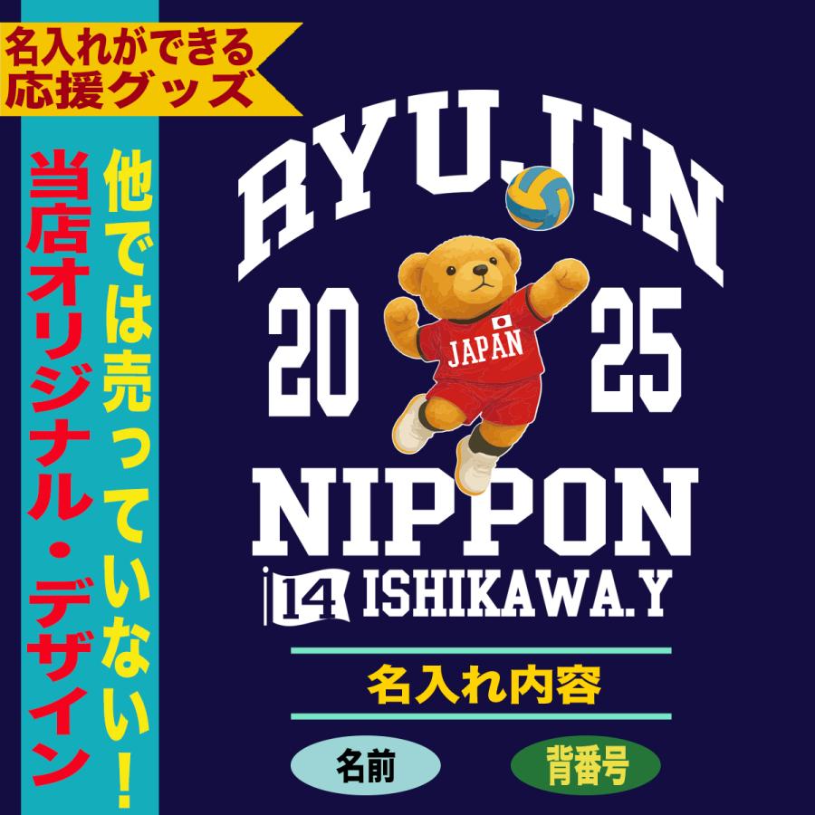 バレーボール 応援 Tシャツ 名入れ対応 龍神ニッポン 速乾ドライ
