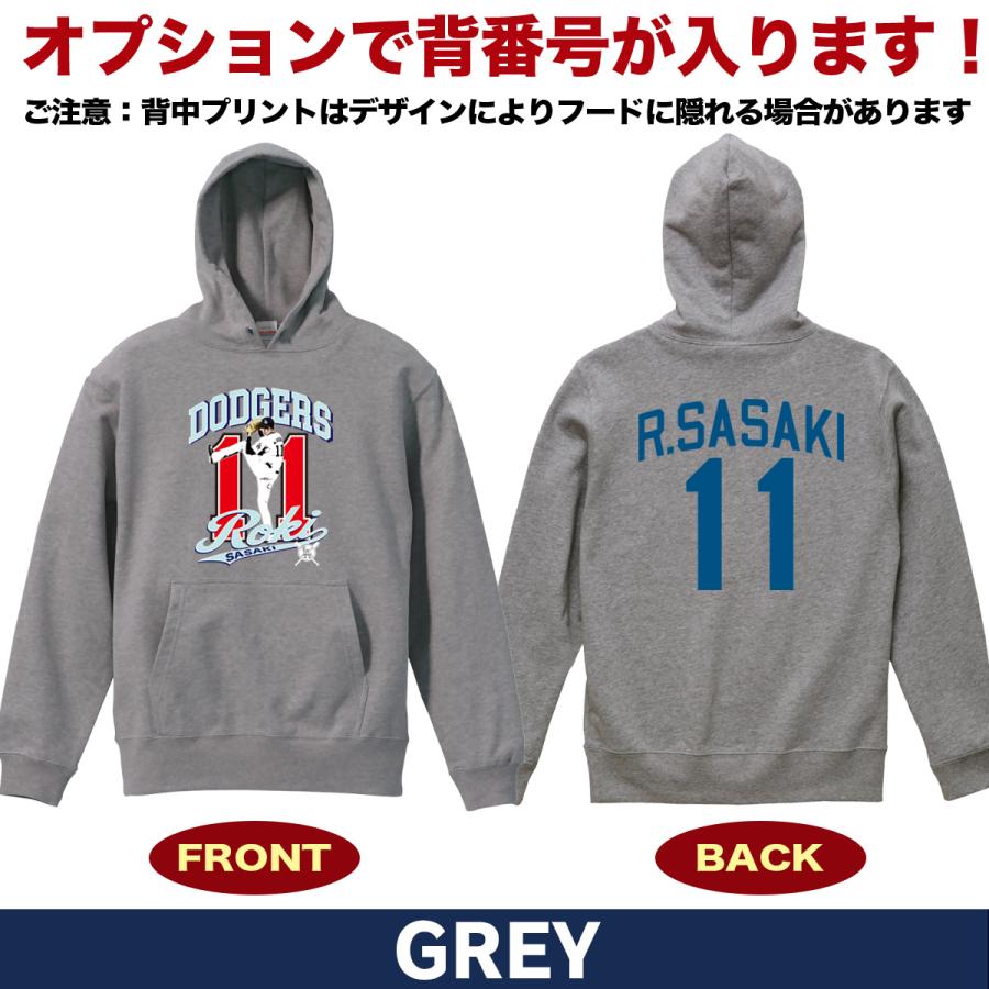 佐々木朗希 パーカー トレーナー スウェット MLB ドジャース 綿100