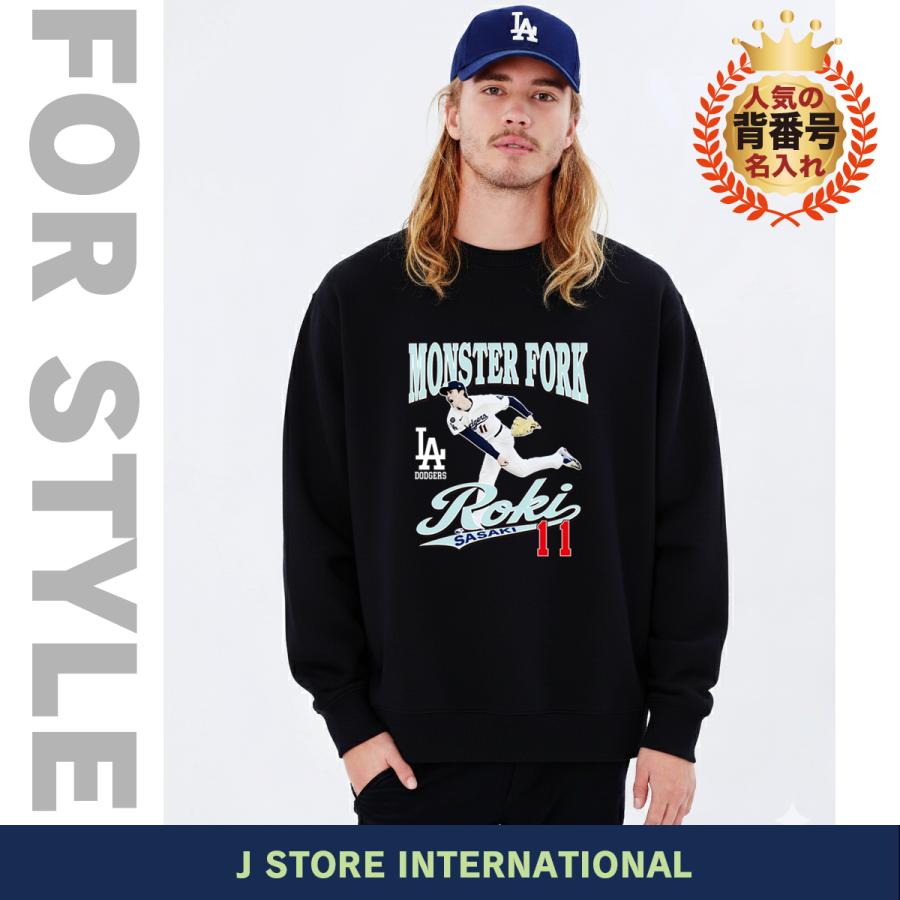 佐々木朗希 グッズ パーカー ドジャース 野球 応援 名入れ 綿100％ 裏