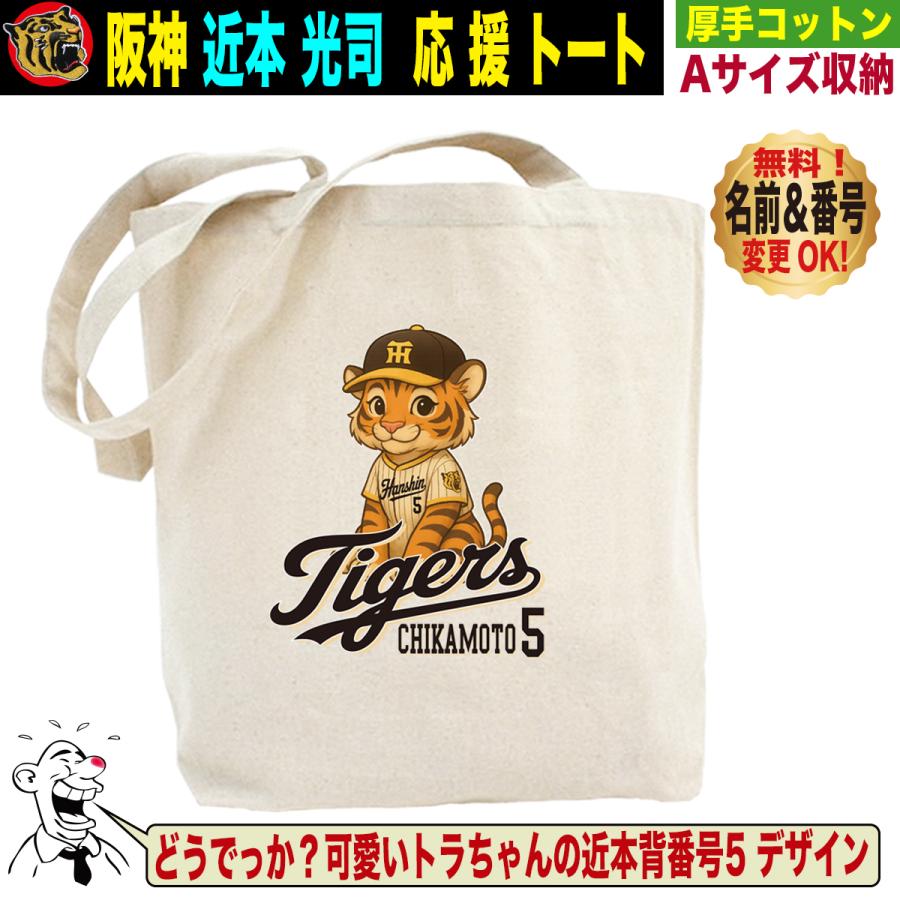 阪神タイガースグッズ トートバッグ 応援 近本光司 優勝記念 名