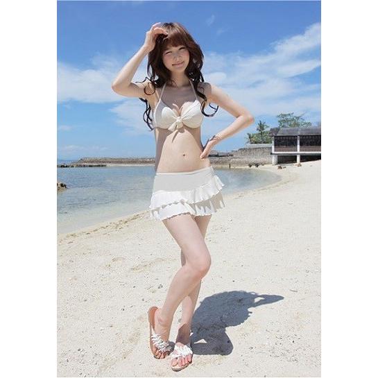 大人気 レディース水着３点セット白色 ビキニ フリルスカート タンキニ 大きいサイズ有 Mb 6 J Styles Net 通販 Yahoo ショッピング