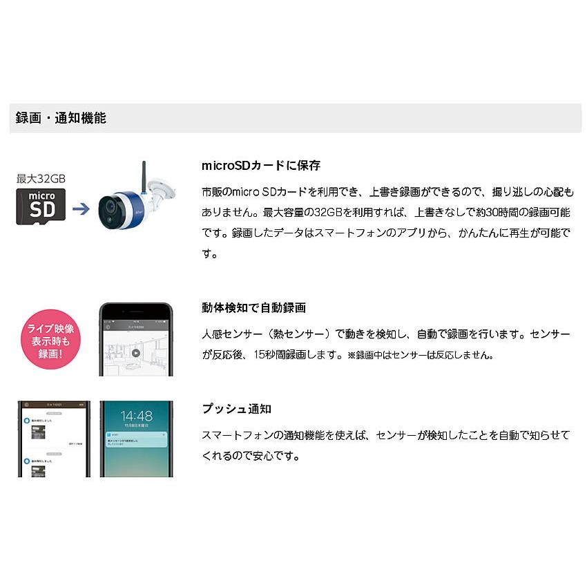 キャロットシステムズ ソーラーバッテリー式Wi-Fiカメラ AT-740 録画