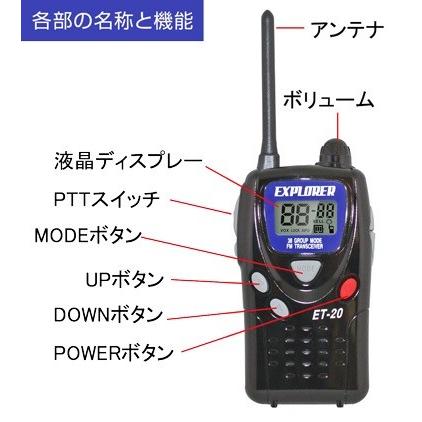 特定小電力トランシーバー ET-20X 2個組セット イヤホンマイク付き