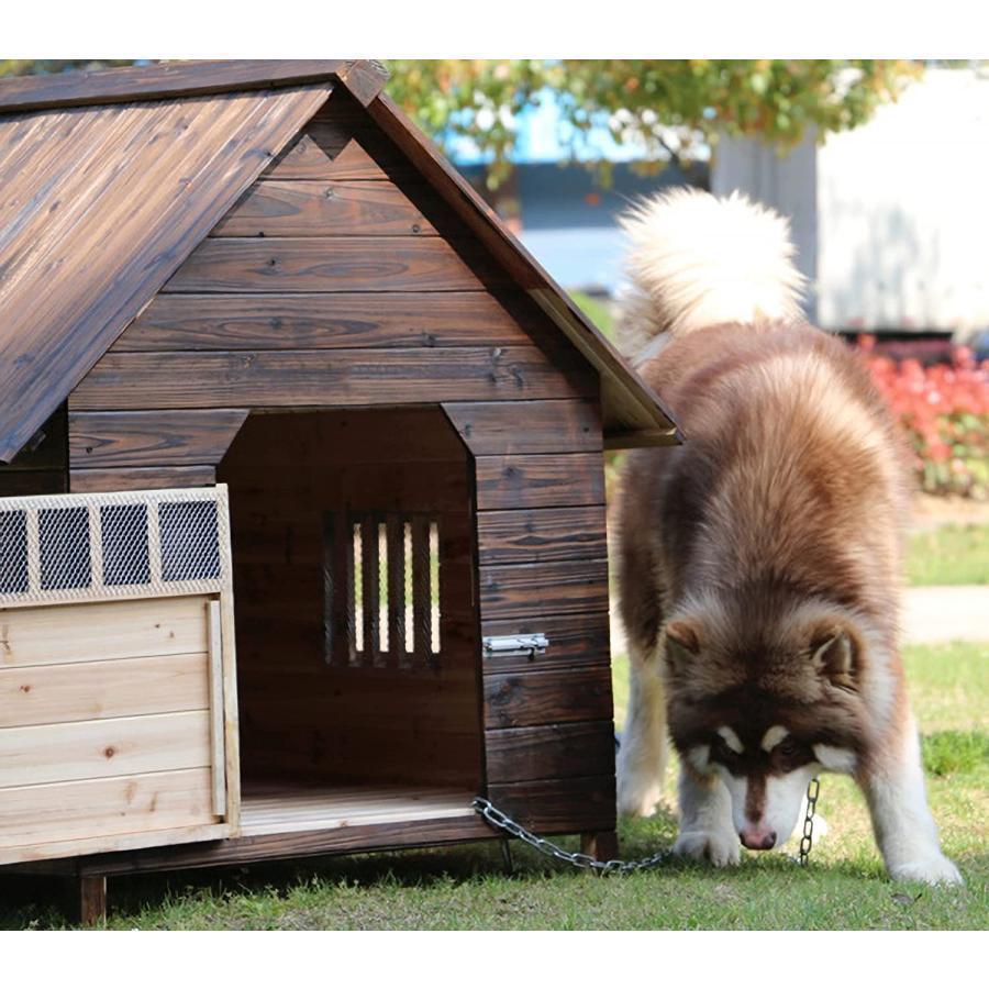 防風 防雨 犬小屋 屋外 サーモウッド製 ドッグハウス 窓付き