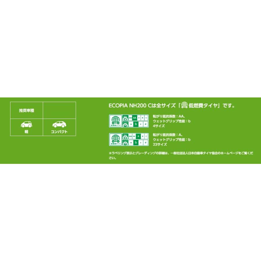 ブリヂストン 155/65R14 ECOPIA NH200C 2023年製造 新品タイヤ4本