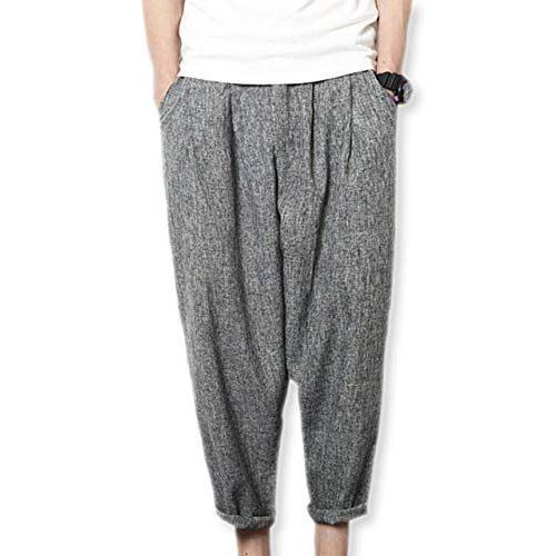 イーグルハート クロップド ワイド パンツ ズボン メンズ 薄手 九分丈 カジュアル ルームウエアー ルームウエア 部屋着 ファッション 大人も着 やすいシンプルファッション