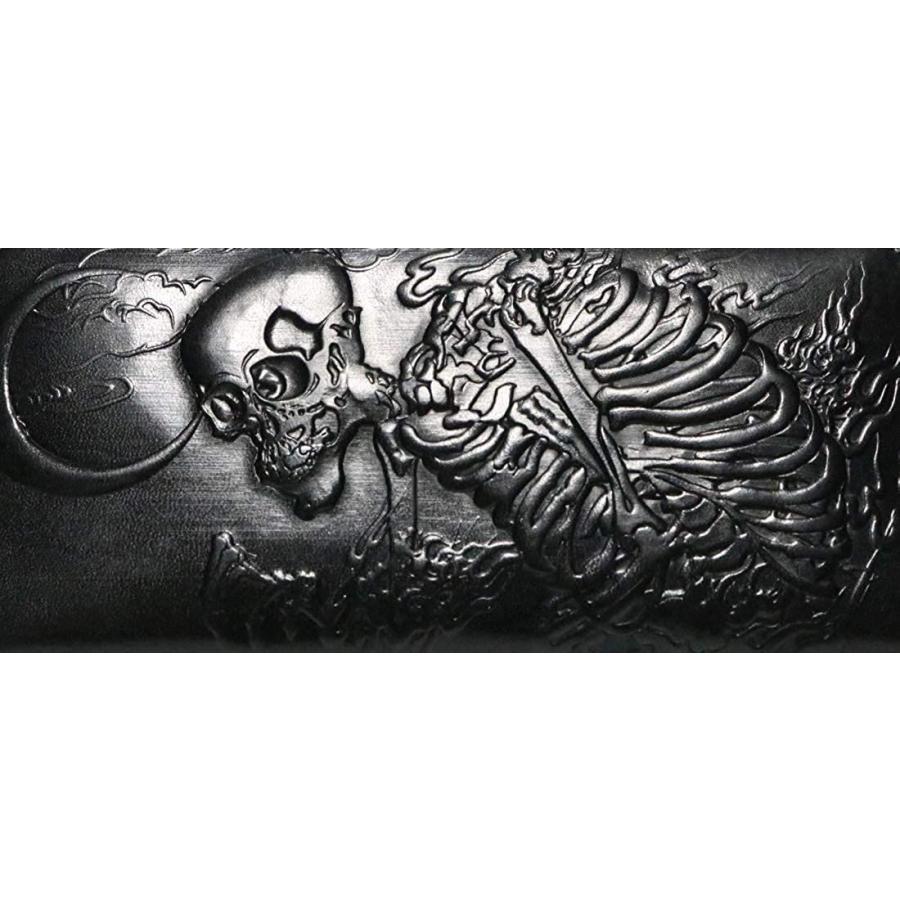 予約販売 本 長財布 ラウンドファスナー Ykk 本革 レザー 財布 牛革 本革 富士山 ドクロ ブラック ラウンドジップ レデ メンズ ロングウォレット 財布 帽子 ファッション小物