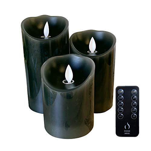 Hononari Led キャンドルライト S3 ブラック 専用リモコン付 3点セット アロマキャンドル Vest Doctum Edu Br