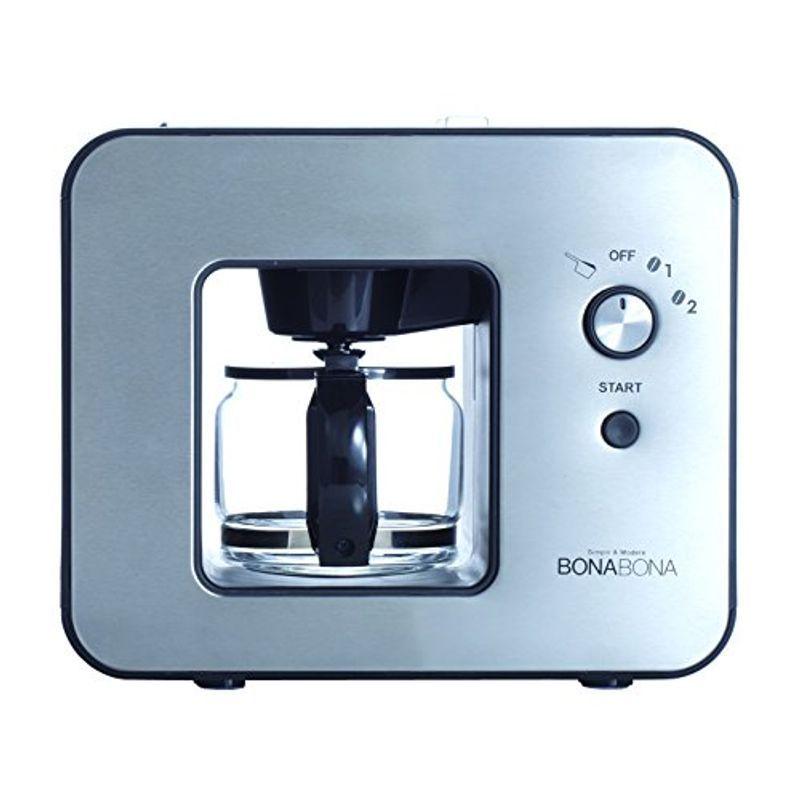 【30％OFF】 BONABONA CCP 全自動ミル付きコーヒーメーカー(保温機能搭載) BZ- ブラック ガラスジャグ付き 「豆・粉からドリップ可能」 電動コーヒーミル
