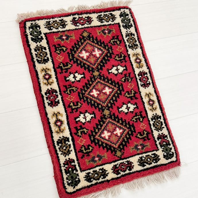 中古ラグマット カーペット ギャッベ ウール100％ ウール インテリア 40ｘ60cm オーガニック ユーズド一点もの   carpet-08 |  | 05