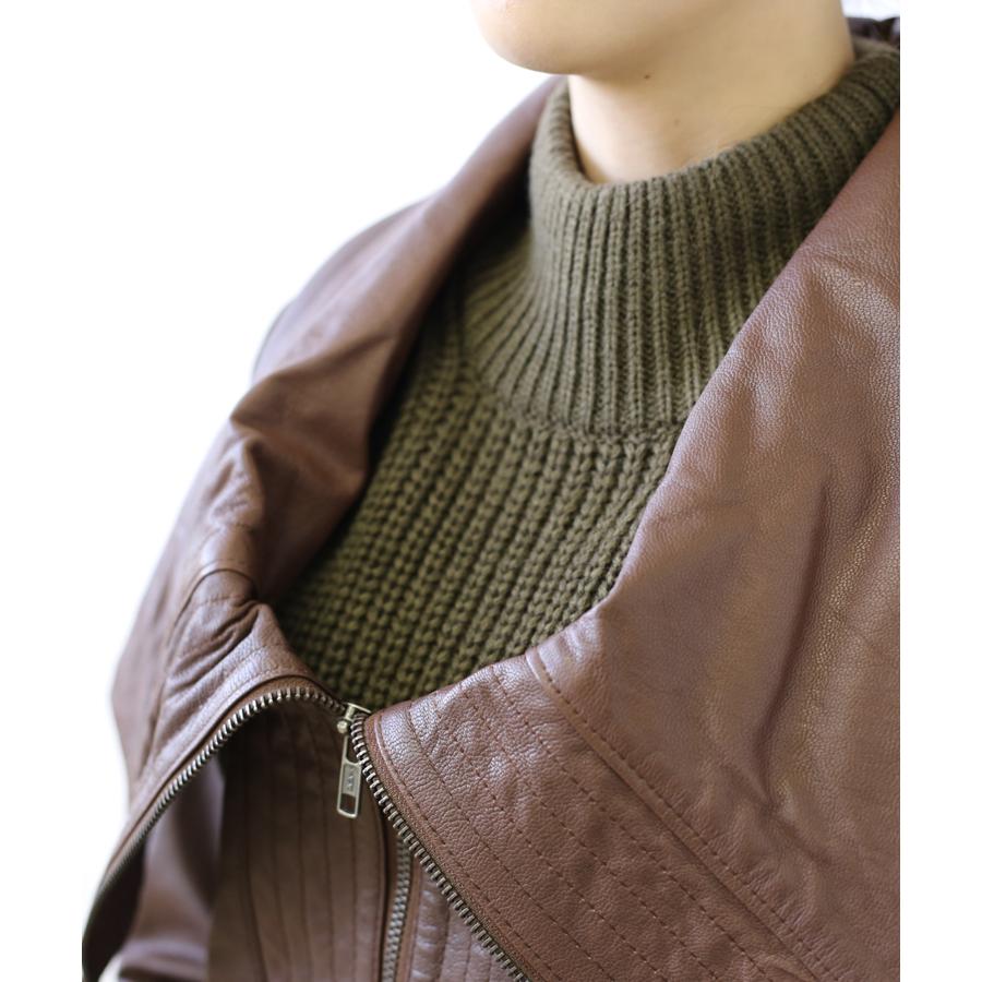 訳ありアウトレット ゴートレザー ジャスミン ジャケット JASMIN レディース 本革 レザージャケット ブラウン 返品交換不可 |  | 10