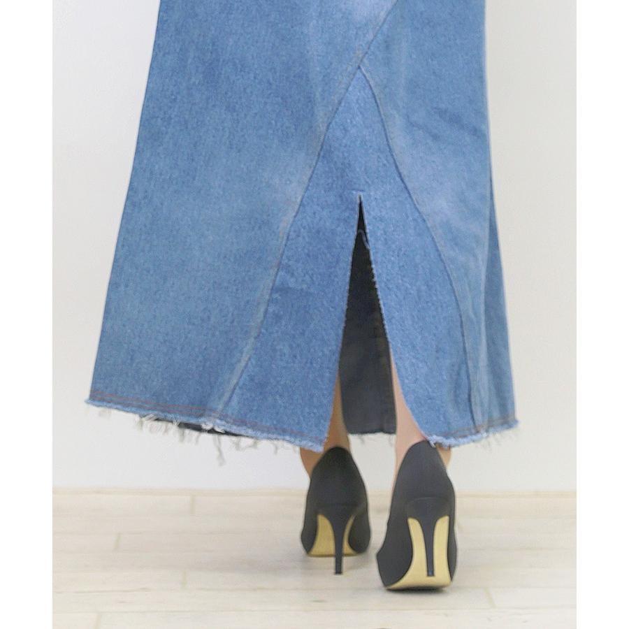 デニム ロング スカート スリットタイプ 総丈88〜96cm ユーズド リメイク レディース KM001 レタパ非対応 |  | 13