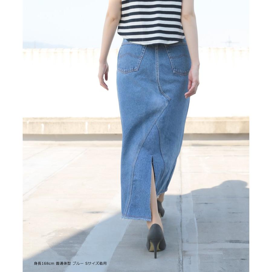 デニム ロング スカート スリットタイプ 総丈88〜96cm ユーズド リメイク レディース KM001 レタパ非対応 |  | 02
