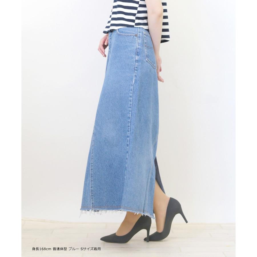 デニム ロング スカート スリットタイプ 総丈88〜96cm ユーズド リメイク レディース KM001 レタパ非対応 |  | 09