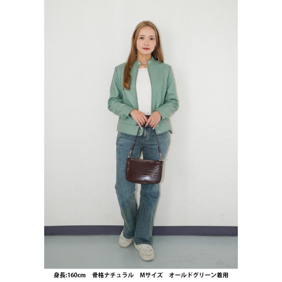 レザージャケット ライダース シングル 革ジャン レディース 本革