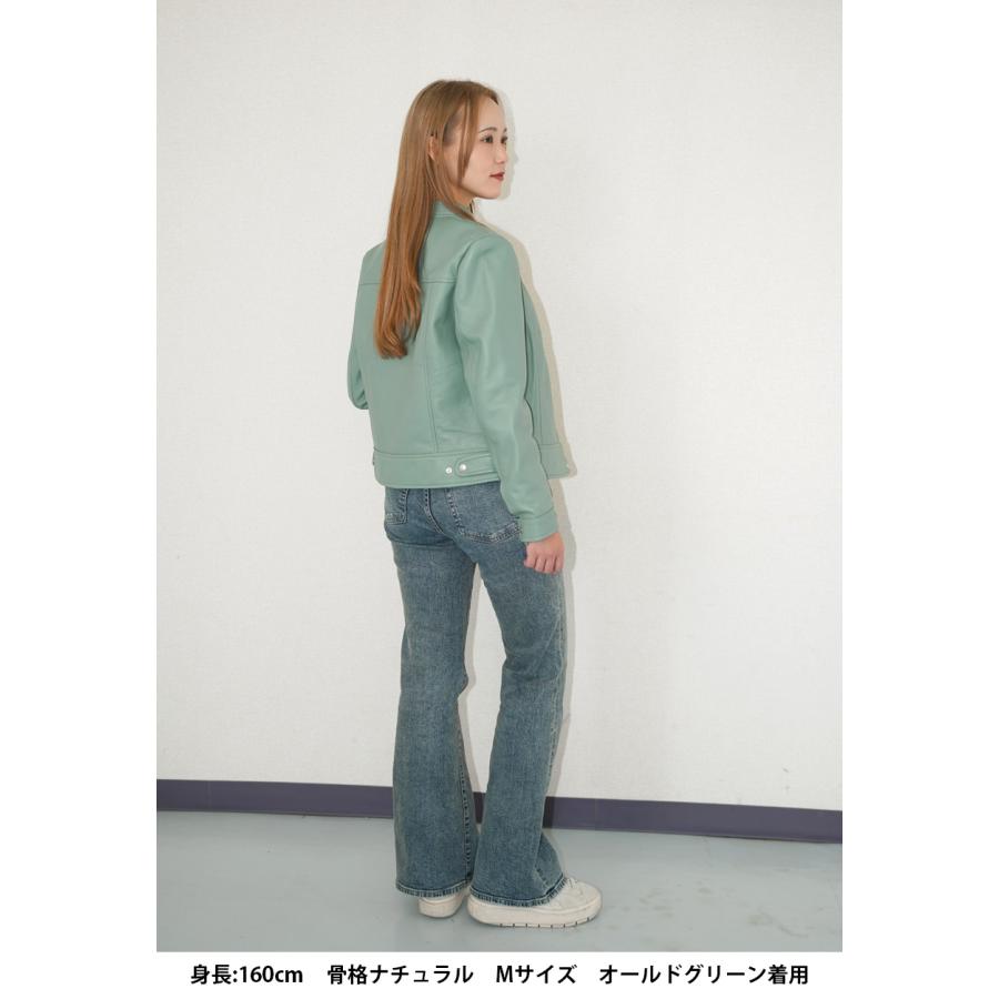 レザージャケット ライダース シングル 革ジャン レディース 本革