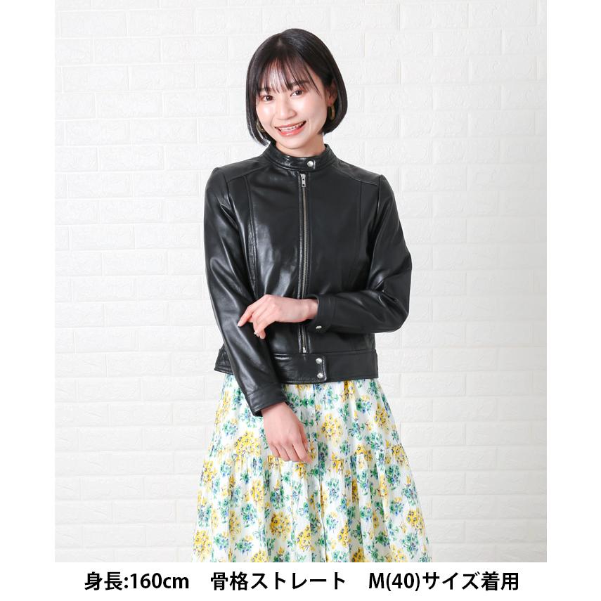 レザージャケット ライダース シングル 革ジャン レディース 本革