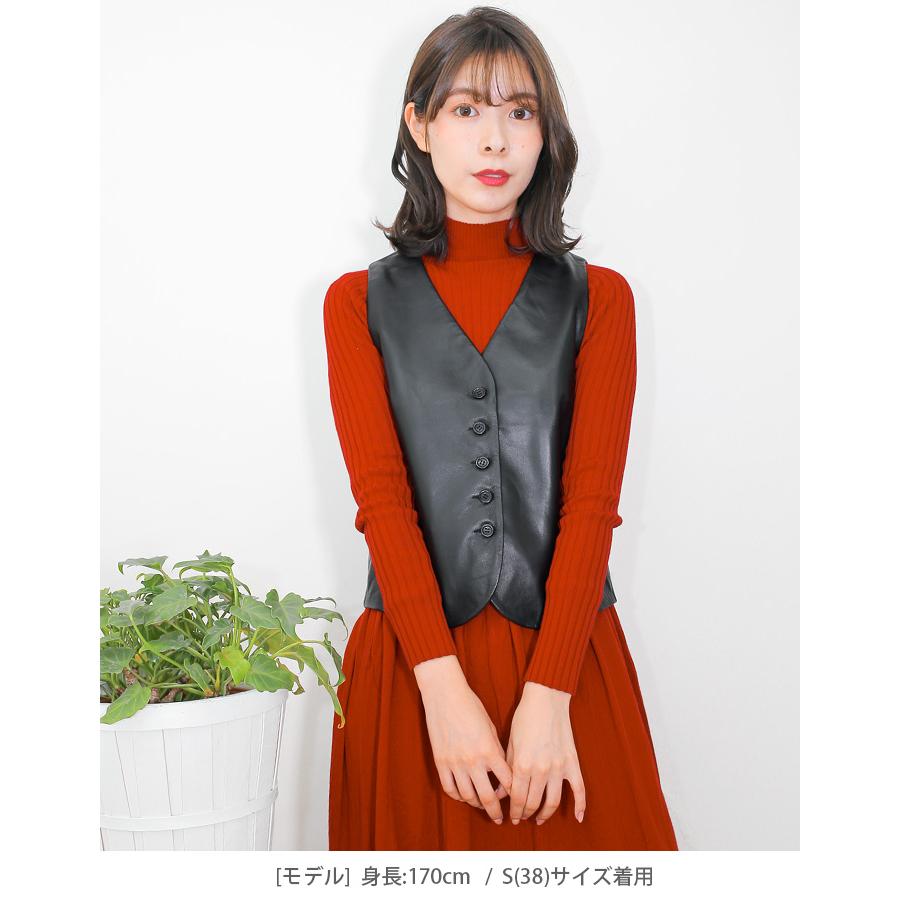 レザーベスト レザージレ 革ベスト 革ジレ レディース 秋冬 本革 羊革 