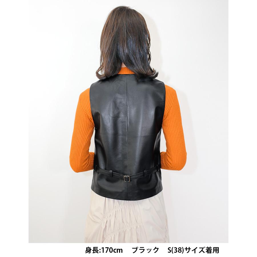 レザーベスト レザージレ 革ベスト 革ジレ レディース 秋冬 本革 羊革
