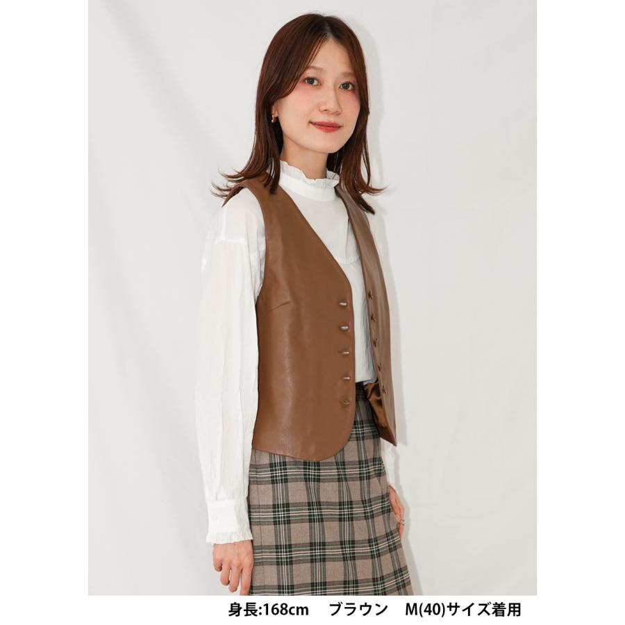 レザーベスト レザージレ 革ベスト 革ジレ レディース 秋冬 本革 羊革