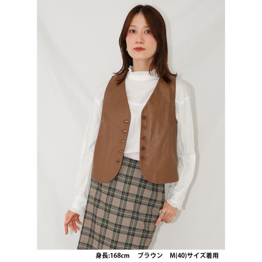 レザーベスト レザージレ 革ベスト 革ジレ レディース 秋冬 本革 羊革