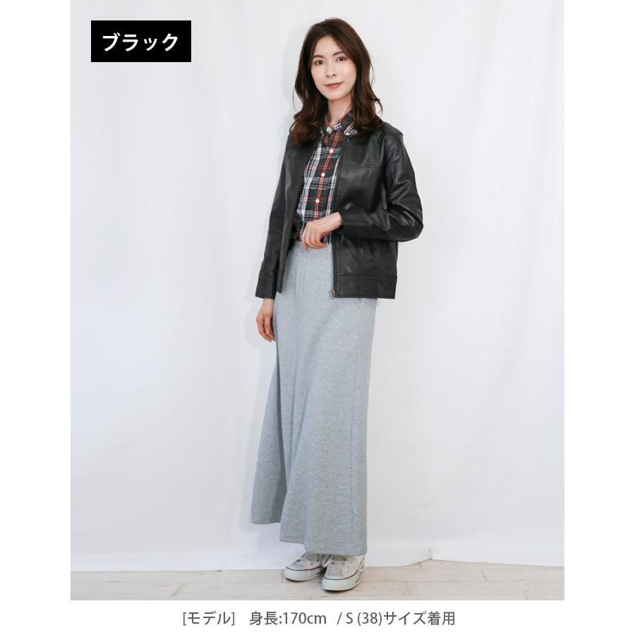 レザージャケット ノーカラー ノーカラージャケット 革ジャン レディース 本革 ラムレザー XS-4XLサイズ L1048 |  | 15