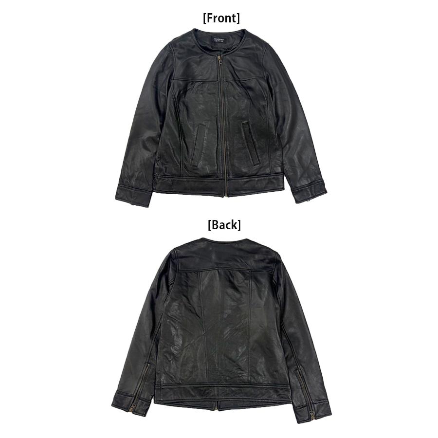 レザージャケット ノーカラー ノーカラージャケット 革ジャン レディース 本革 ラムレザー XS-4XLサイズ L1048 |  | 19