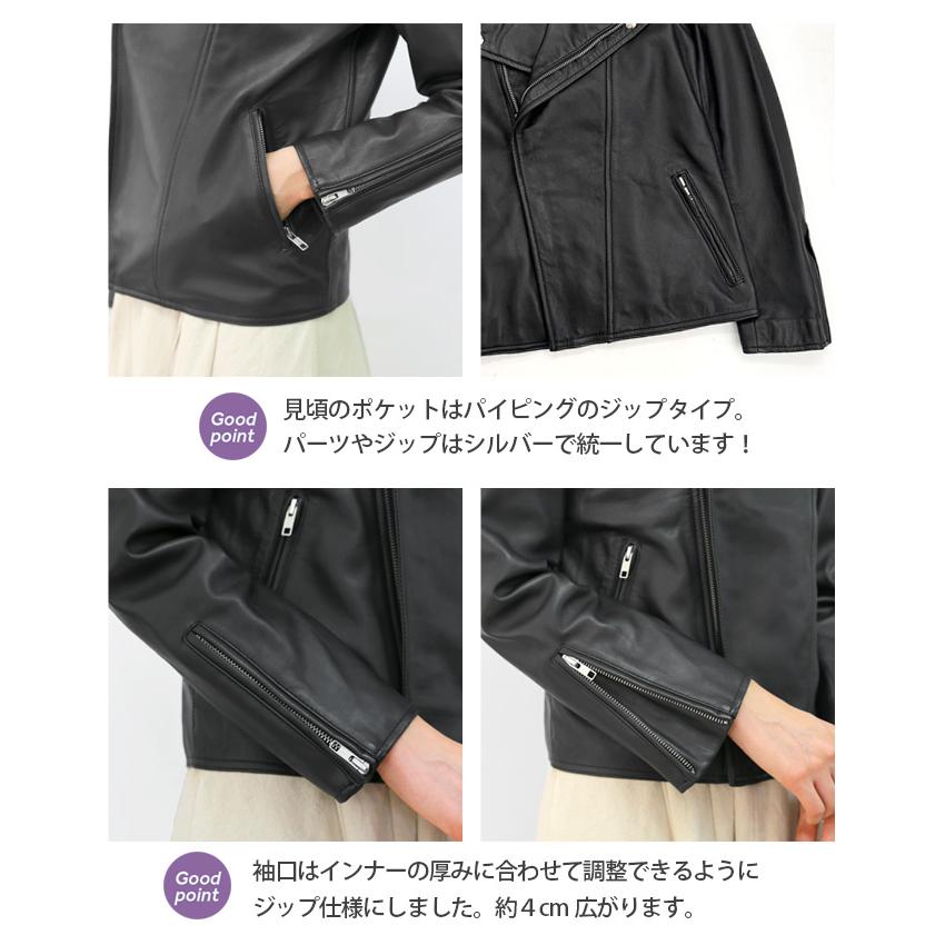 レザージャケット ライダース ダブルライダース レディース 革ジャン 本革 ラムレザー L001 |  | 20