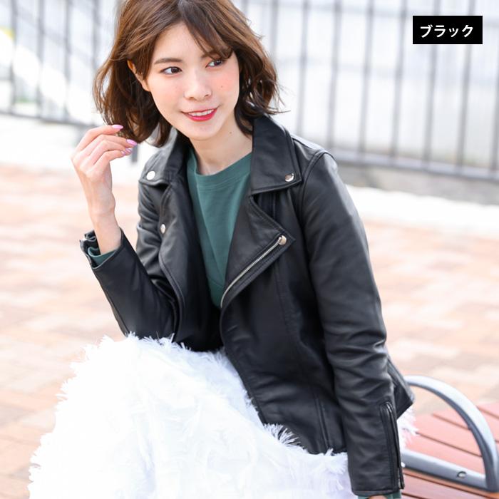 レザージャケット ライダース ダブルライダース レディース 革ジャン 本革 ラムレザー L001 |  | 10