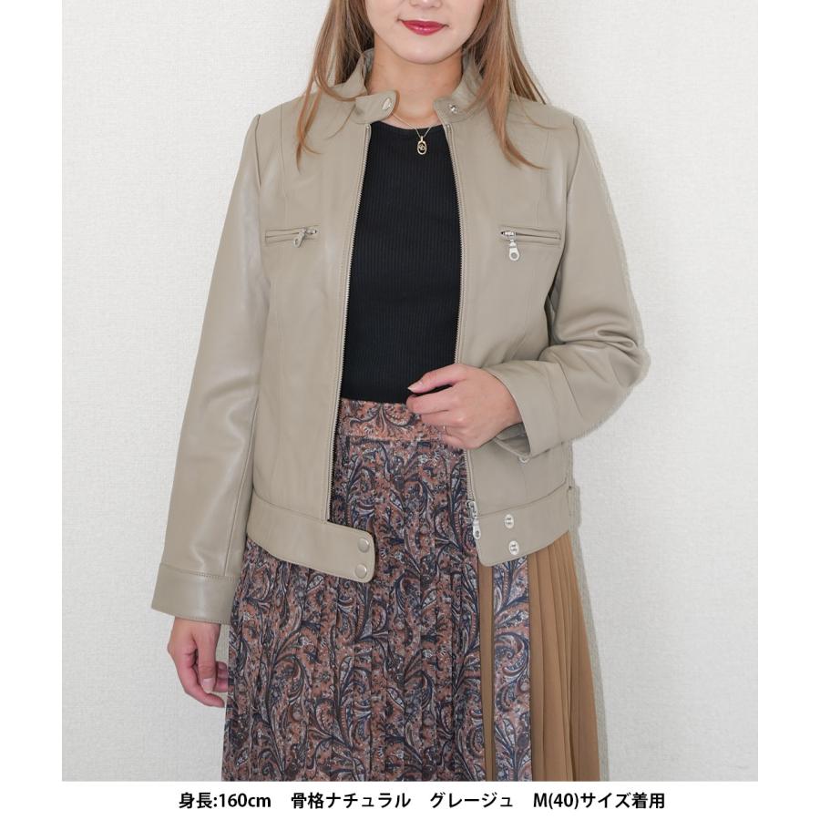 レザージャケット ライダース シングルライダース レディース 革ジャン