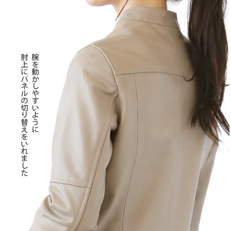 レザージャケット シングル  ライダース レディース 革ジャン 本革 ラムレザー L1067 |  | 21