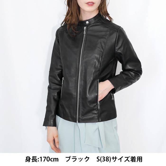 レザージャケット シングル  ライダース レディース 革ジャン 本革 ラムレザー L1067 |  | 22